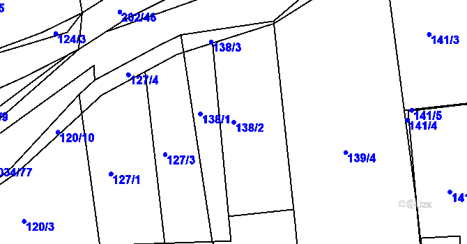 Parcela st. 138/2 v KÚ Žebrák, Katastrální mapa