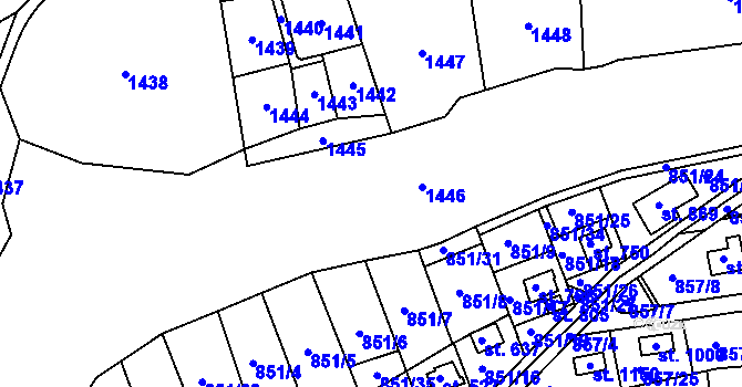 Parcela st. 162/1 v KÚ Žebrák, Katastrální mapa
