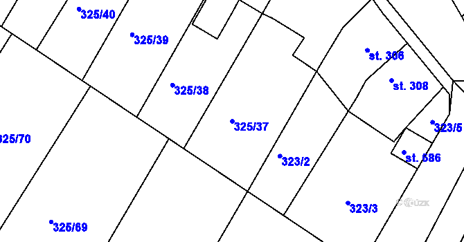 Parcela st. 325/37 v KÚ Žebrák, Katastrální mapa