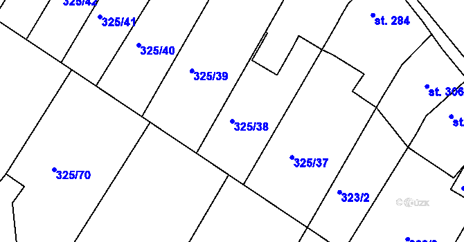Parcela st. 325/38 v KÚ Žebrák, Katastrální mapa