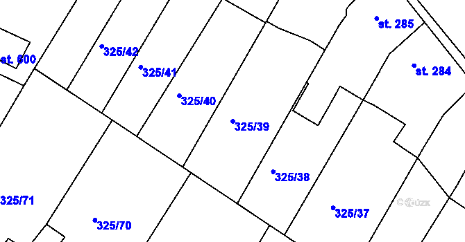 Parcela st. 325/39 v KÚ Žebrák, Katastrální mapa