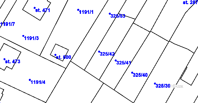 Parcela st. 325/42 v KÚ Žebrák, Katastrální mapa