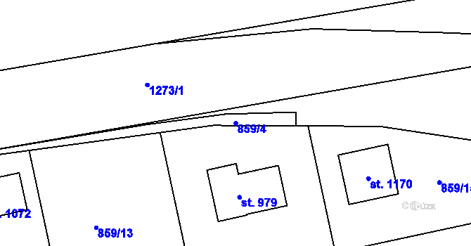 Parcela st. 859/4 v KÚ Žebrák, Katastrální mapa