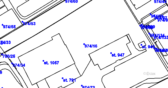 Parcela st. 974/16 v KÚ Žebrák, Katastrální mapa