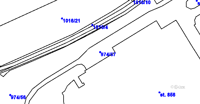 Parcela st. 974/57 v KÚ Žebrák, Katastrální mapa