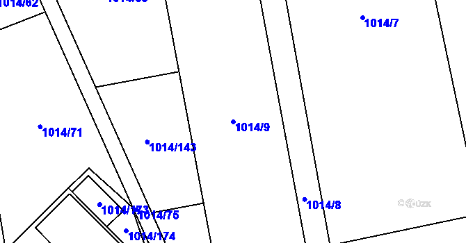 Parcela st. 1014/9 v KÚ Žebrák, Katastrální mapa