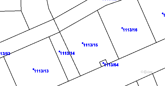Parcela st. 1113/15 v KÚ Žebrák, Katastrální mapa