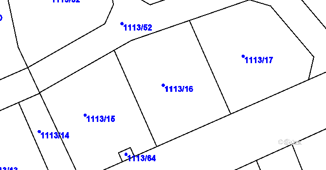 Parcela st. 1113/16 v KÚ Žebrák, Katastrální mapa