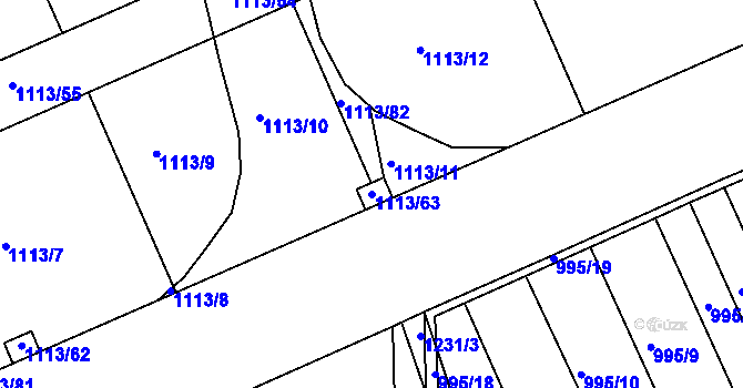 Parcela st. 1113/63 v KÚ Žebrák, Katastrální mapa