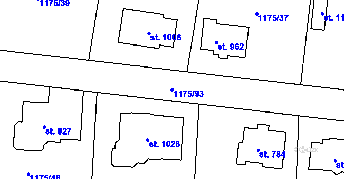 Parcela st. 1175/93 v KÚ Žebrák, Katastrální mapa