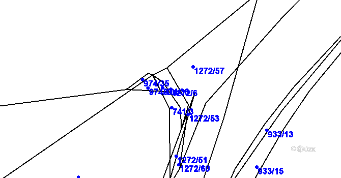 Parcela st. 1272/6 v KÚ Žebrák, Katastrální mapa