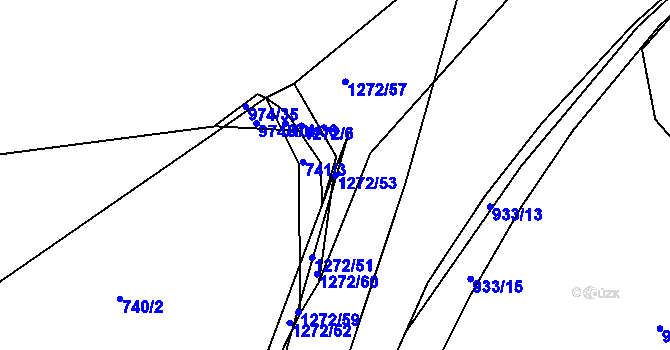 Parcela st. 1272/53 v KÚ Žebrák, Katastrální mapa