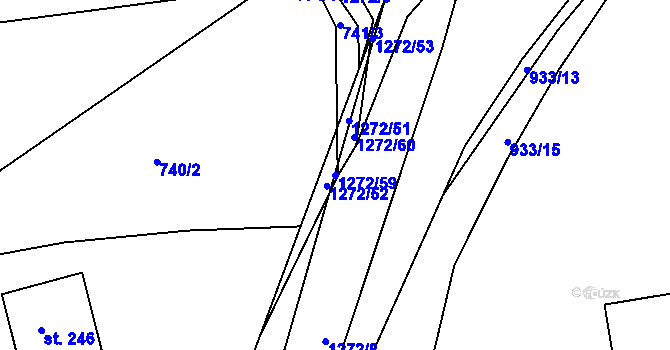 Parcela st. 1272/59 v KÚ Žebrák, Katastrální mapa