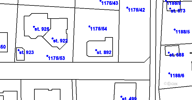 Parcela st. 892 v KÚ Žebrák, Katastrální mapa