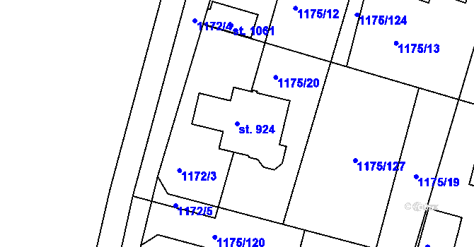 Parcela st. 924 v KÚ Žebrák, Katastrální mapa