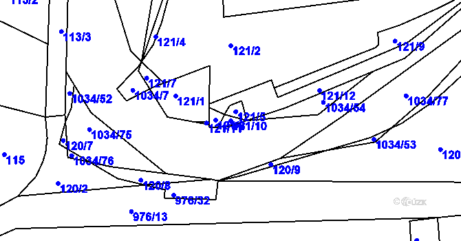 Parcela st. 121/10 v KÚ Žebrák, Katastrální mapa
