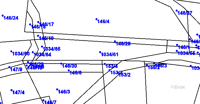 Parcela st. 1034/61 v KÚ Žebrák, Katastrální mapa