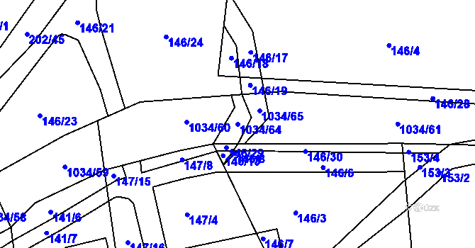 Parcela st. 1034/64 v KÚ Žebrák, Katastrální mapa