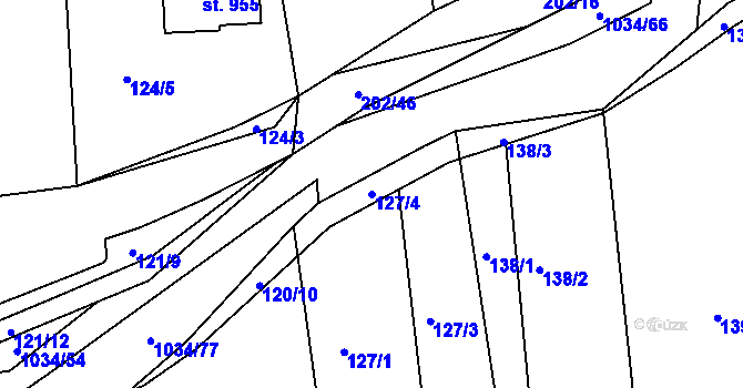 Parcela st. 127/4 v KÚ Žebrák, Katastrální mapa