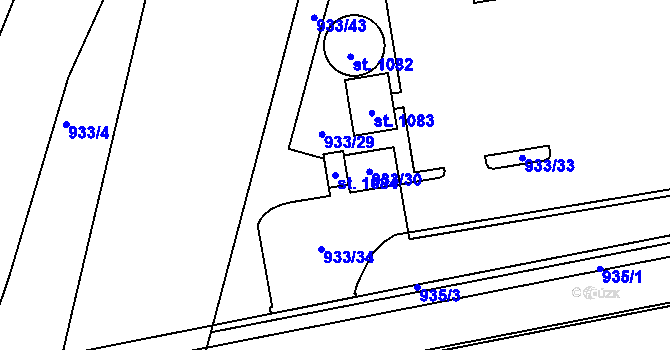 Parcela st. 1084 v KÚ Žebrák, Katastrální mapa