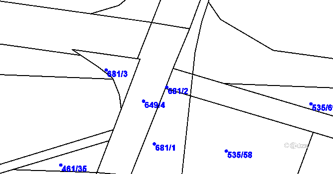 Parcela st. 681/2 v KÚ Choťovice, Katastrální mapa