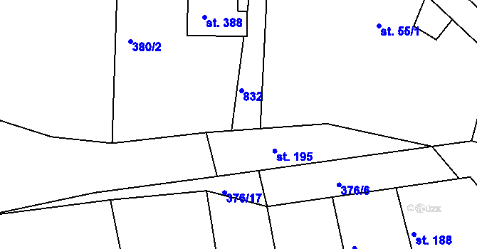 Parcela st. 55/2 v KÚ Žehuň, Katastrální mapa