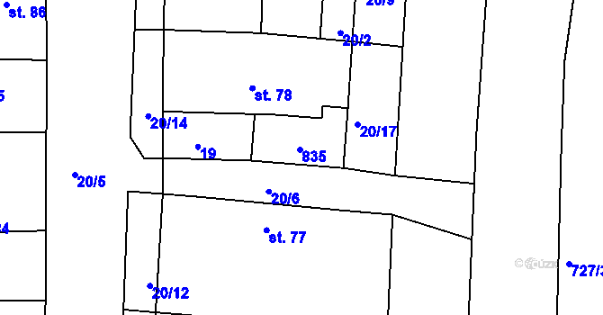 Parcela st. 273 v KÚ Žehuň, Katastrální mapa
