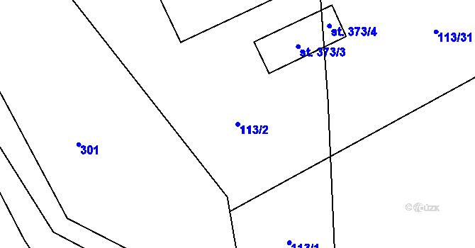 Parcela st. 113/2 v KÚ Žehuň, Katastrální mapa