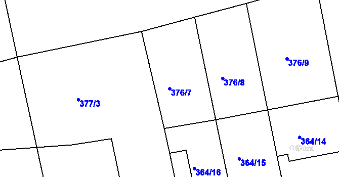 Parcela st. 376/7 v KÚ Žehuň, Katastrální mapa