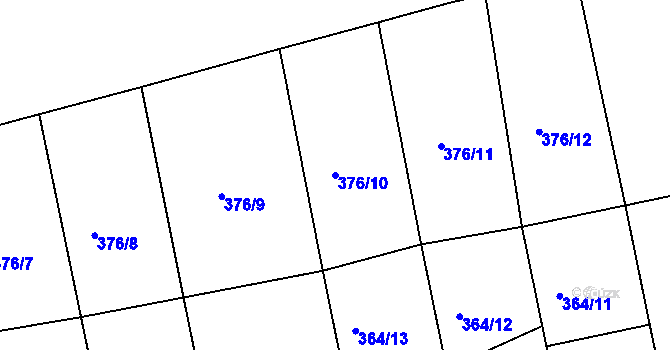 Parcela st. 376/10 v KÚ Žehuň, Katastrální mapa