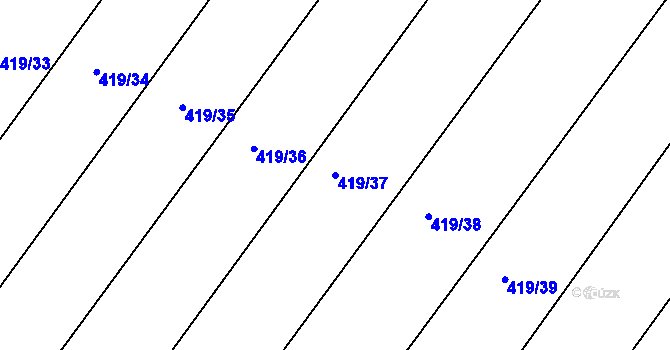 Parcela st. 419/37 v KÚ Žehuň, Katastrální mapa