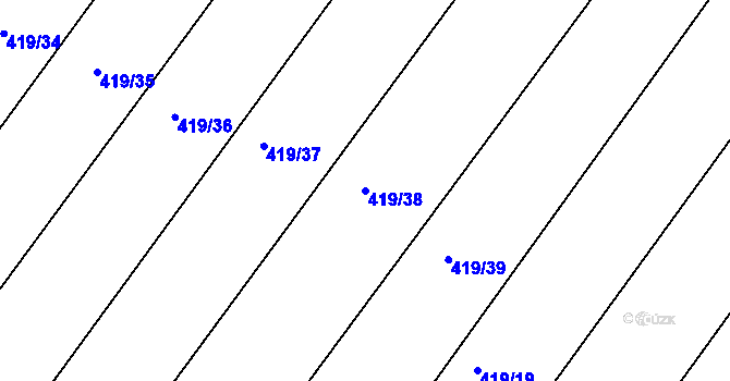 Parcela st. 419/38 v KÚ Žehuň, Katastrální mapa