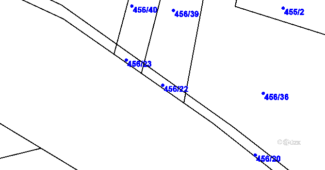 Parcela st. 456/22 v KÚ Žehuň, Katastrální mapa