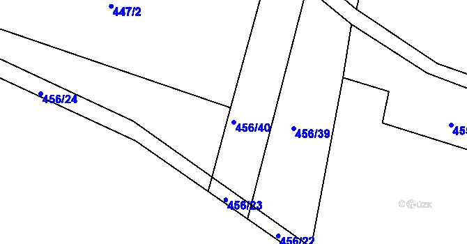 Parcela st. 456/40 v KÚ Žehuň, Katastrální mapa