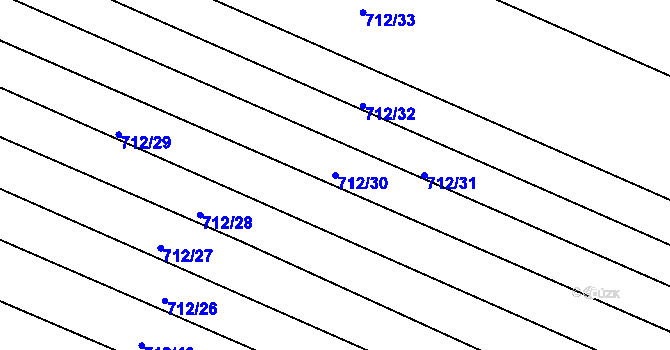 Parcela st. 712/30 v KÚ Žehuň, Katastrální mapa