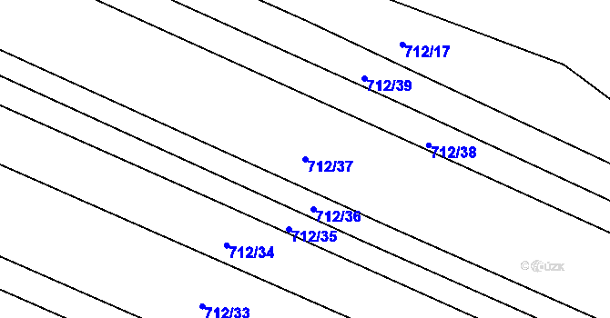 Parcela st. 712/37 v KÚ Žehuň, Katastrální mapa