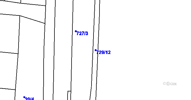 Parcela st. 729/12 v KÚ Žehuň, Katastrální mapa
