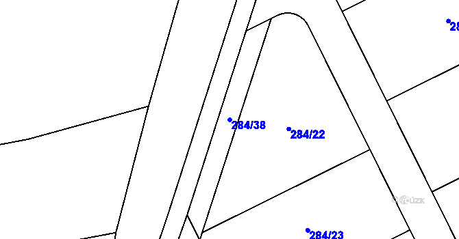 Parcela st. 284/38 v KÚ Žehuň, Katastrální mapa