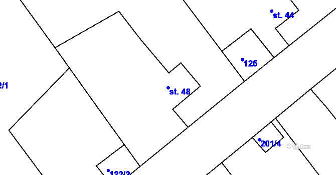 Parcela st. 48 v KÚ Horka u Žehušic, Katastrální mapa