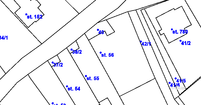 Parcela st. 56 v KÚ Horka u Žehušic, Katastrální mapa