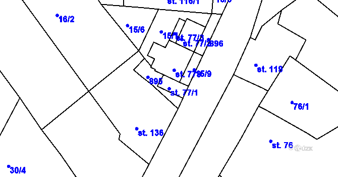 Parcela st. 77/1 v KÚ Horka u Žehušic, Katastrální mapa