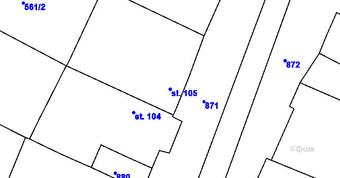 Parcela st. 105 v KÚ Horka u Žehušic, Katastrální mapa