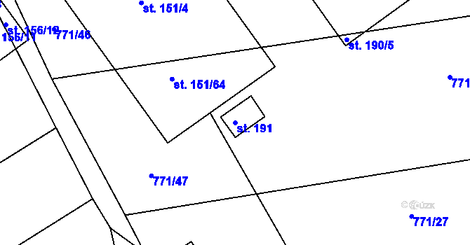 Parcela st. 191 v KÚ Horka u Žehušic, Katastrální mapa