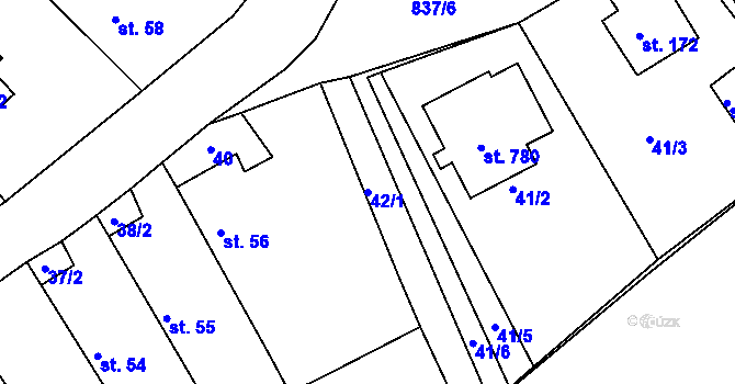 Parcela st. 42/1 v KÚ Horka u Žehušic, Katastrální mapa
