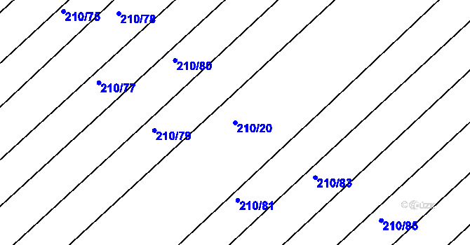 Parcela st. 210/20 v KÚ Horka u Žehušic, Katastrální mapa