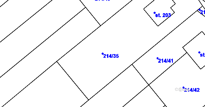 Parcela st. 214/35 v KÚ Horka u Žehušic, Katastrální mapa