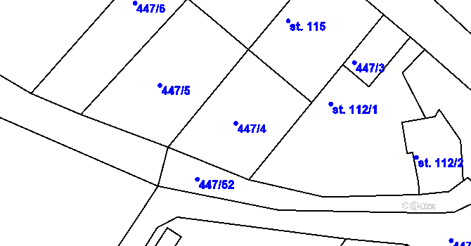 Parcela st. 447/4 v KÚ Horka u Žehušic, Katastrální mapa