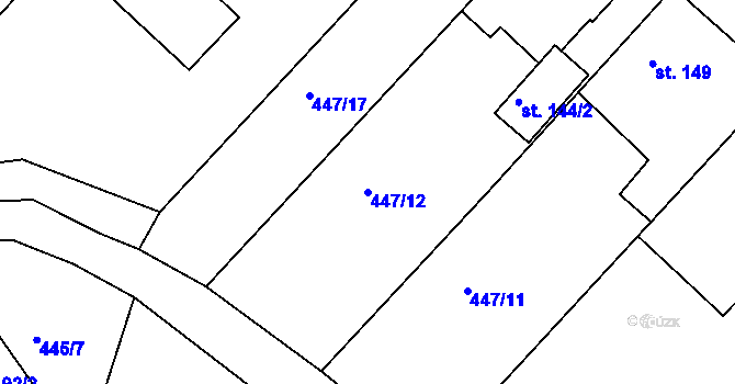 Parcela st. 447/12 v KÚ Horka u Žehušic, Katastrální mapa