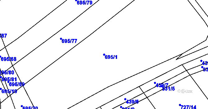 Parcela st. 695/1 v KÚ Horka u Žehušic, Katastrální mapa