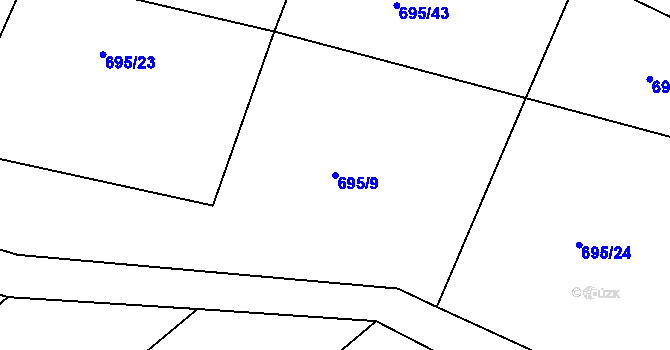 Parcela st. 695/9 v KÚ Horka u Žehušic, Katastrální mapa